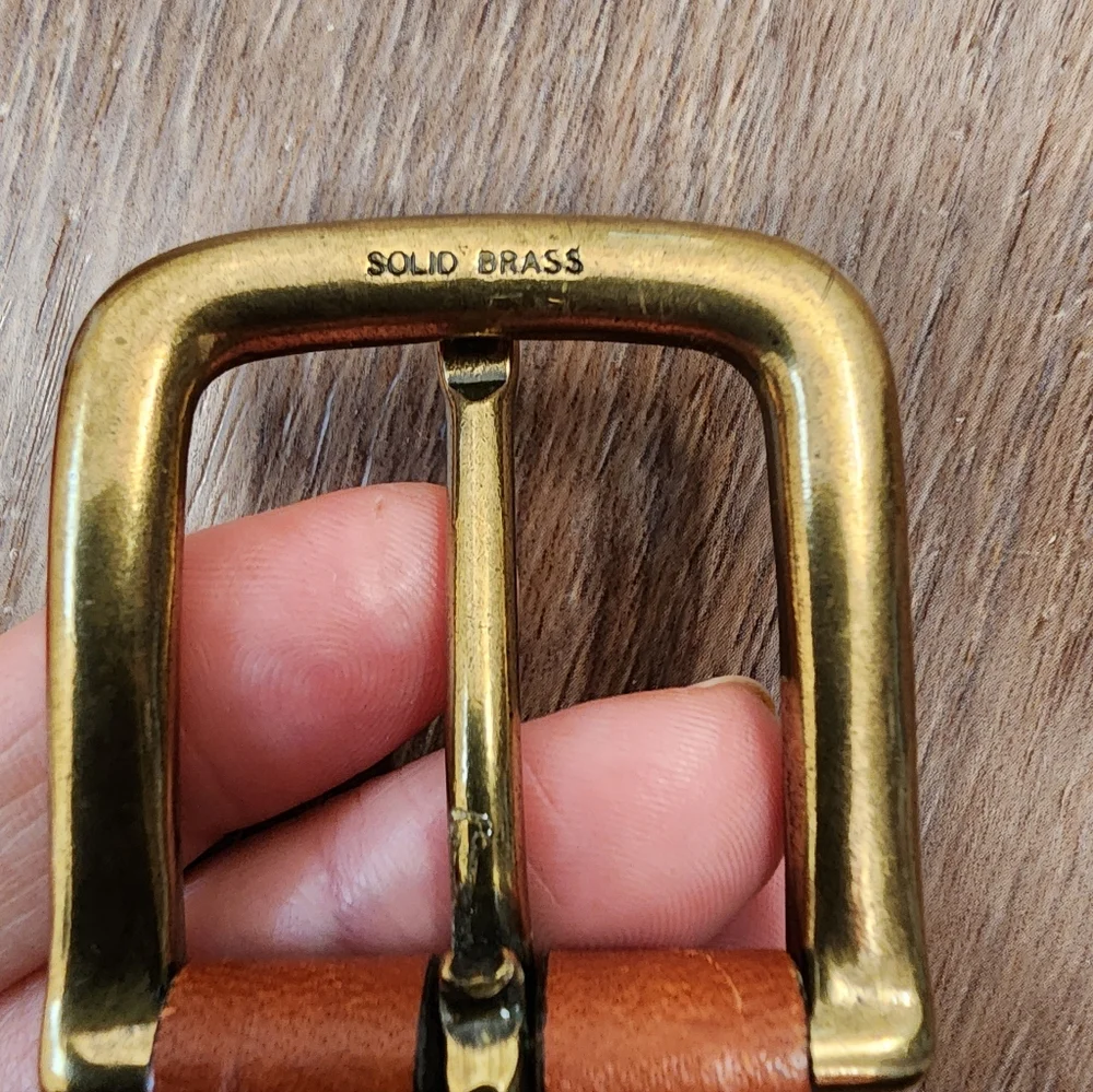 Vintage 90s Y2K Tommy Hilfiger Belt Surplus Style Brass Buckle USA Men's size 34